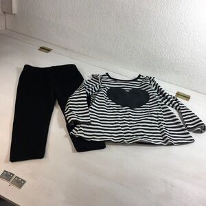 First Impressions Toddler Velvet Pant Set Black n White